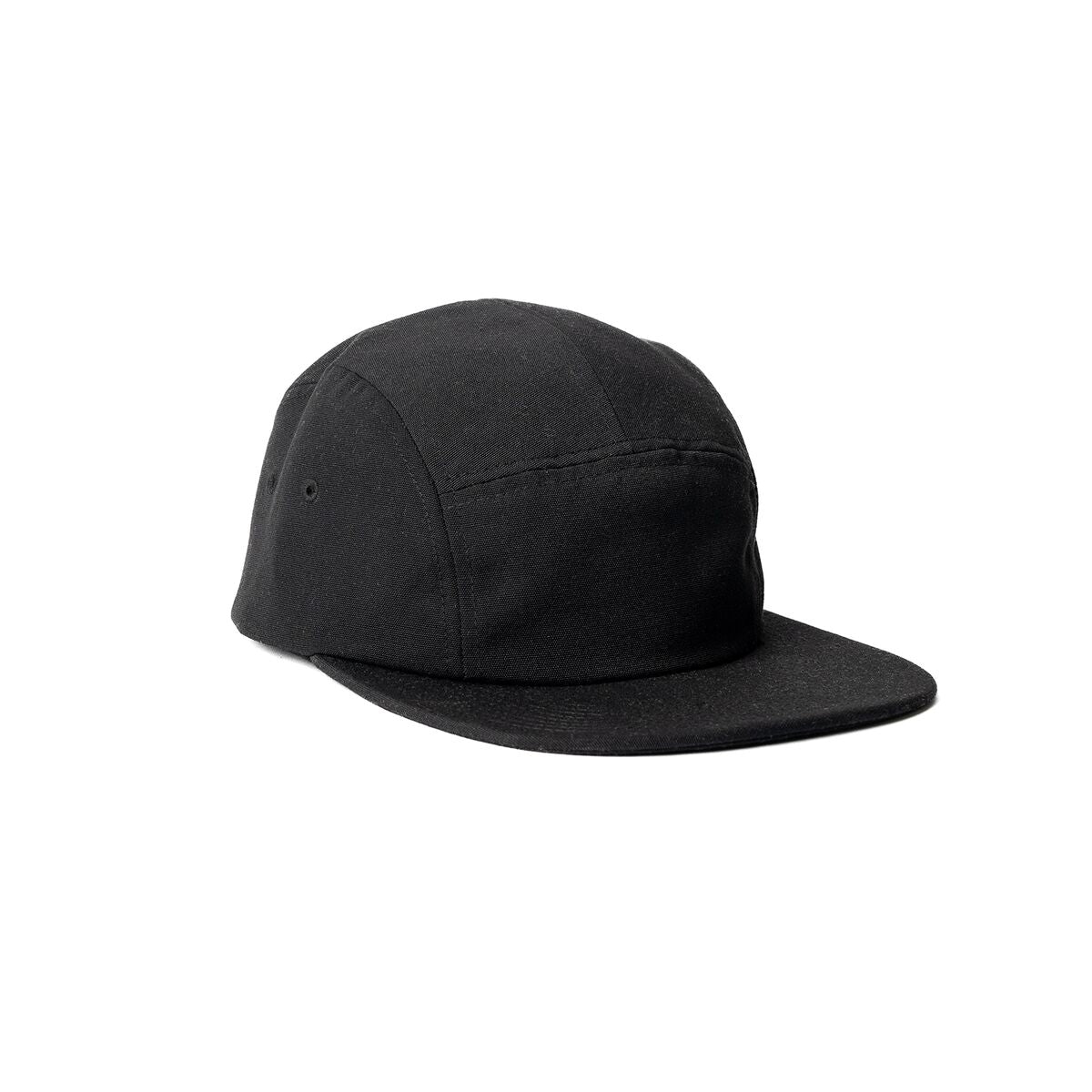 recycled-poly-flat-brim-5-panel-hat-w2 Web_PDP-FlatBrim5PanelHat_Studio_Front_Black.jpg